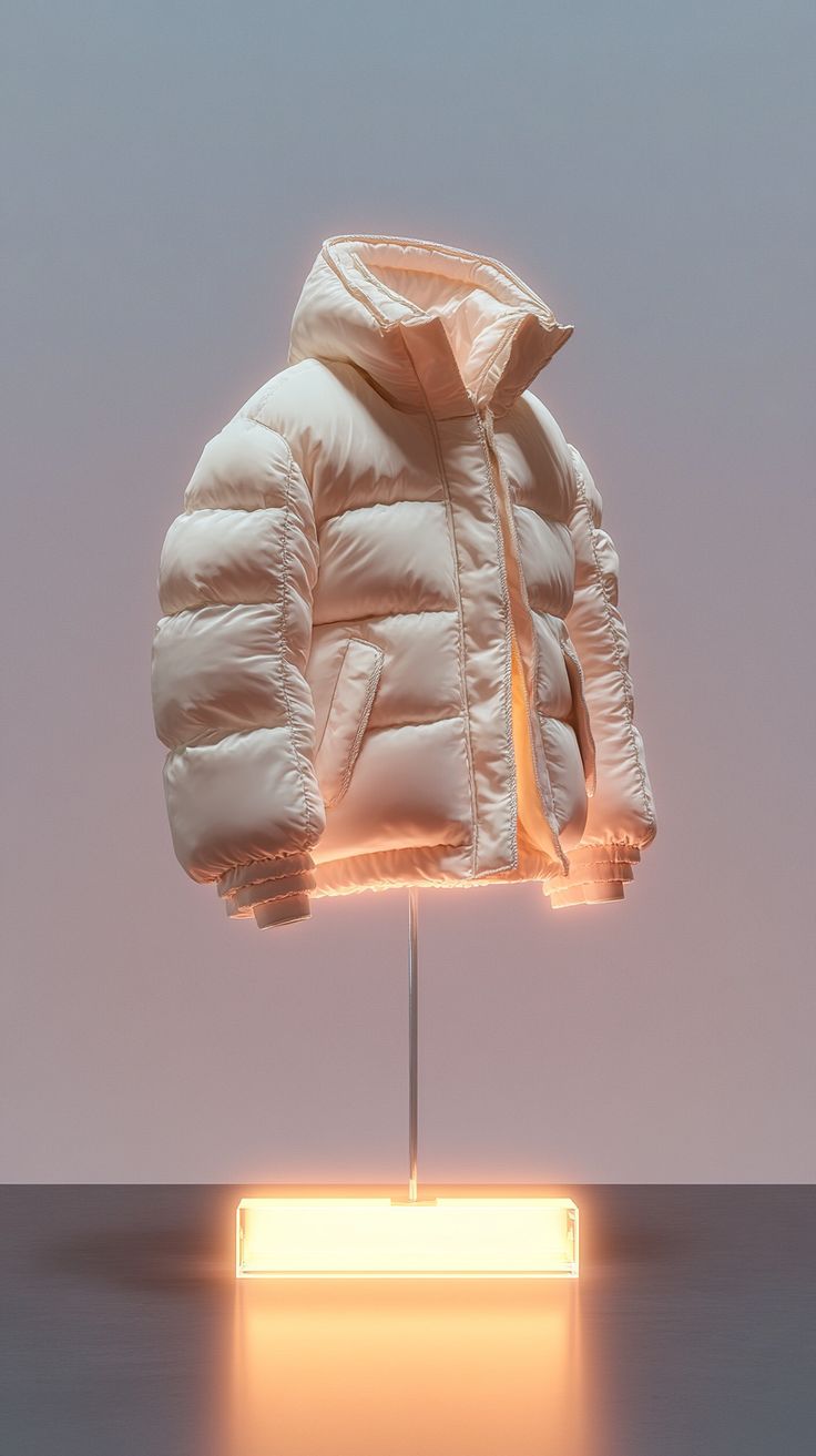 Пуховик оверсайз пудрового цвета для стильного образа